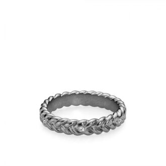 Love Braid Ring Zirconia 925 Black Sterling Silver